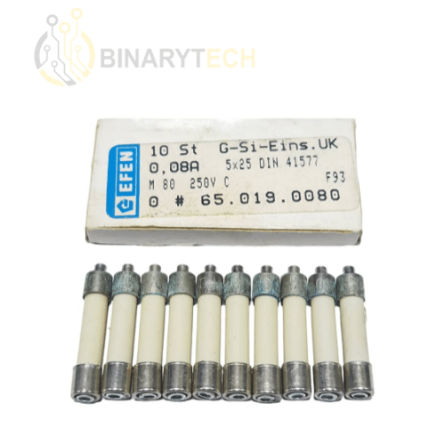 فيوز سيراميكي 5x25mm من EFEN UK، M 80mA / 0.08A 250VAC (10 قطع)