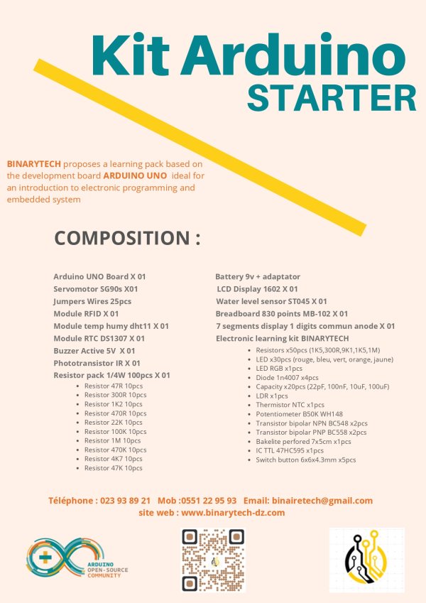 Starter kit Arduino UNO BINARYTECH