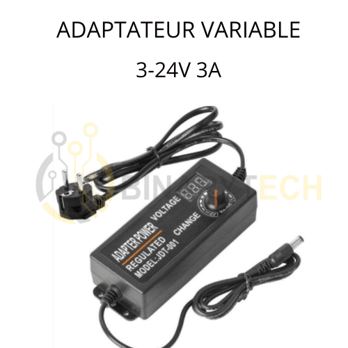 محول قابل للضبط مع شاشة عرض 3-24V 3A