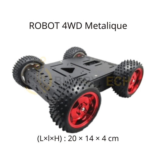 هيكل سيارة ذكية 4WD 15KG مع 4 محركات مسننة ومحامل وسبيكة ألمنيوم