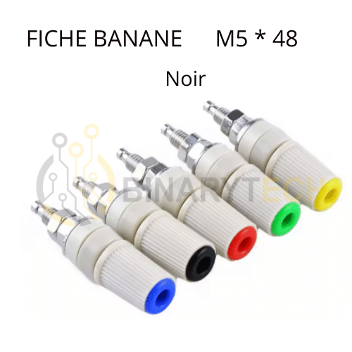 Fiche banane femelle chassis Noir M5*48mm 30A