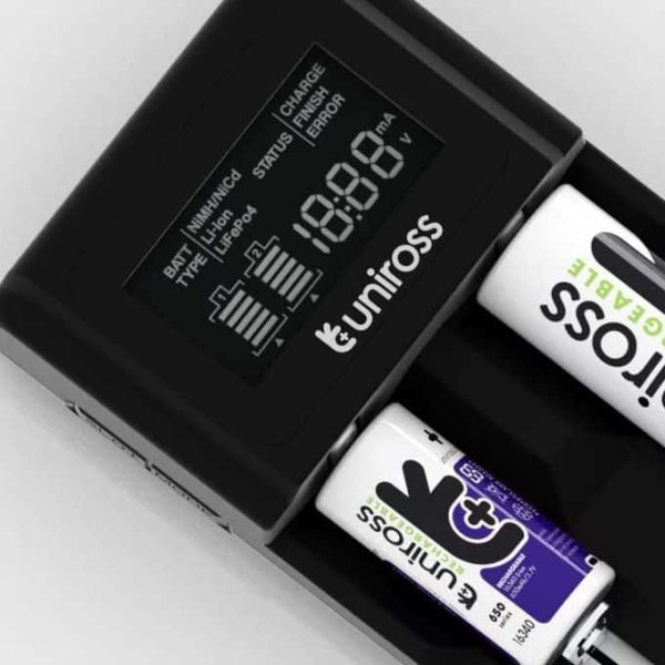 شاحن COMPACT T3 + بطاريتان HR20 Ni-Mh 2500mAh 1.2V