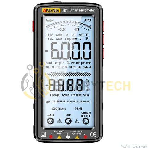 Multimètre numérique professionnel rechargeable ANENG 681 avec testeur de tension sans contact