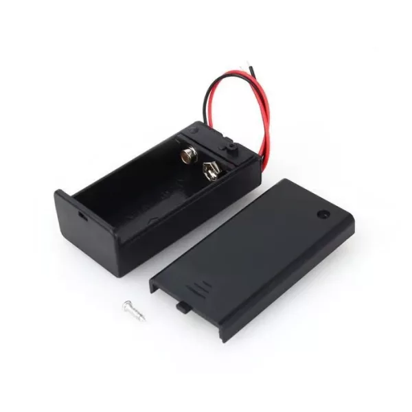 Support pile 9V 6F22 + bouton ON/OFF