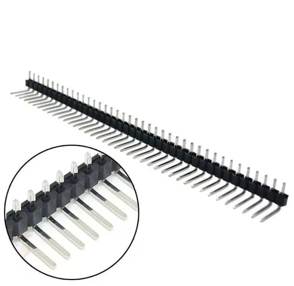 شريط دبابيس 40 دبوس بزاوية قائمة 90° 2.54mm ذكر