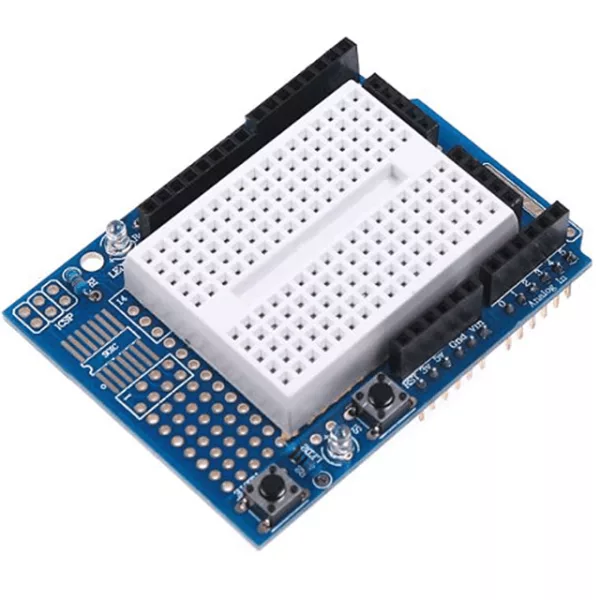 شيلد توسيع للنماذج الأولية لـ Arduino، مع لوحة تجارب SYB-170