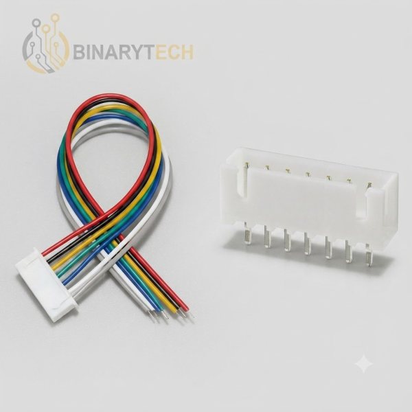 Cable connecteur JST XH2.54 26AWG 20cm Male-Femelle 7 PIN