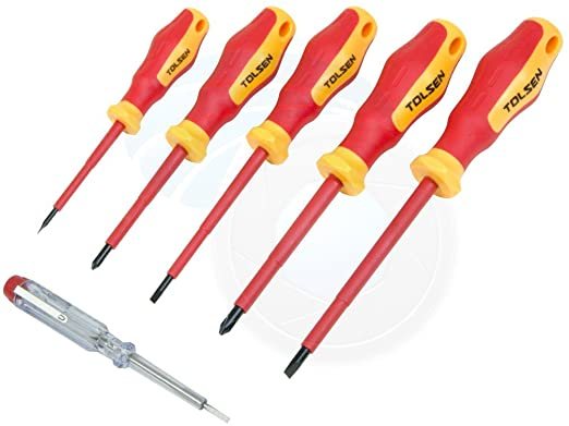 Jeu de 6 Tournevis électrique isolé Tolsen-38013