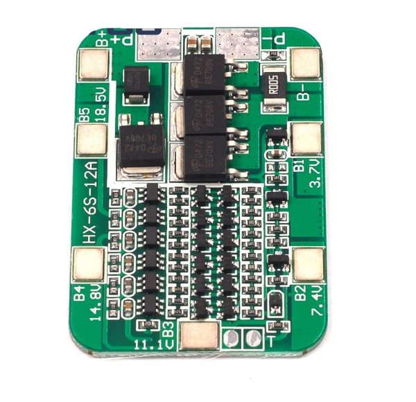 BMS chargeur batterie Lithium-ion 6s 12A 18650