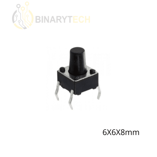 زر ضغط لحظي 6x6x8mm THT