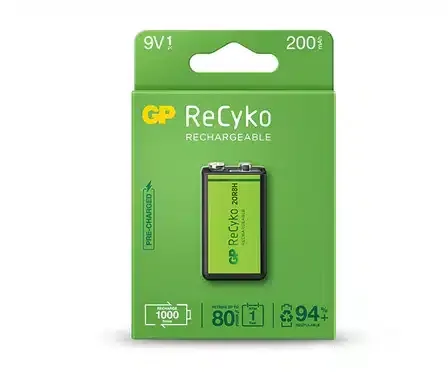بطارية 9V قابلة للشحن NI-MH GP، ReCyko 200mAh