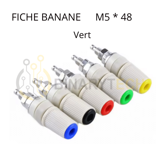 Fiche banane femelle chassis Vert M5*48mm 30A