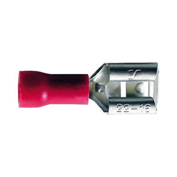 طرف كبس مسطح 6.3mm 2.5mm² أنثى أحمر