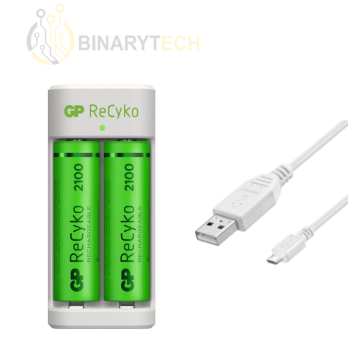 شاحن عادي GP ReCyko E211، يشمل 2x بطارية AA 2100mAh NiMH