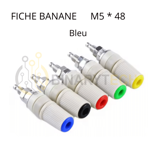 Fiche banane femelle chassis Bleu M5*48mm 30A