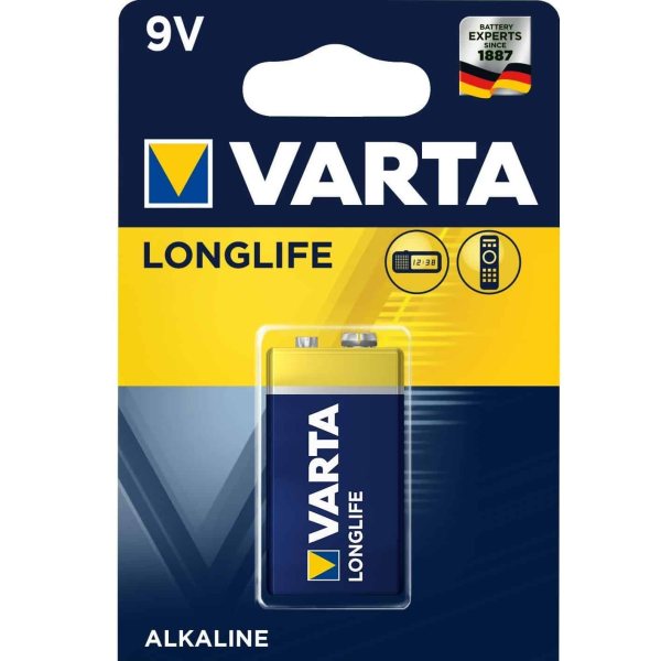 بطارية 9V قلوية VARTA، 6lp3146 LONGLIFE