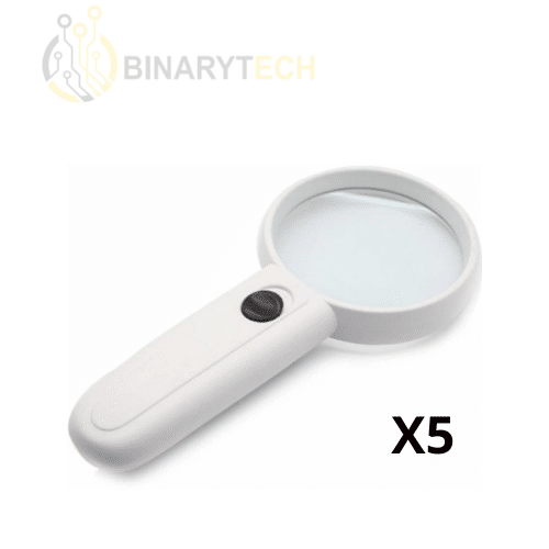 Loupe à main avec eclairage avec 2LED MG6B-3P 5X Focus 112.5Mm