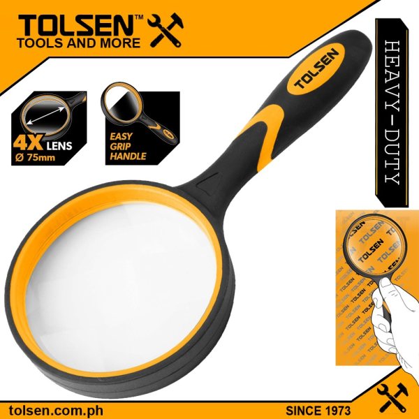 Loupe à main 75mm X4 TOLSEN 50011