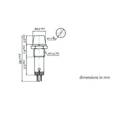 Voyant Lampe 220V 8mm