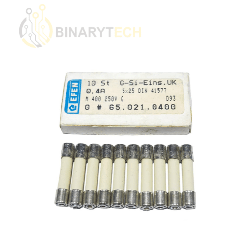 فيوز سيراميكي 5X25mm من EFEN UK، M400mA / 0.4A 250VAC (10 قطع)