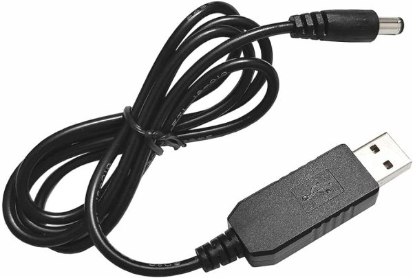 كابل محول DC-DC رافع للجهد 5V USB Type A إلى 12V 1A DC 2.1x5.5mm 1 متر