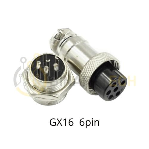 Connecteur métallique GX16 6 broches