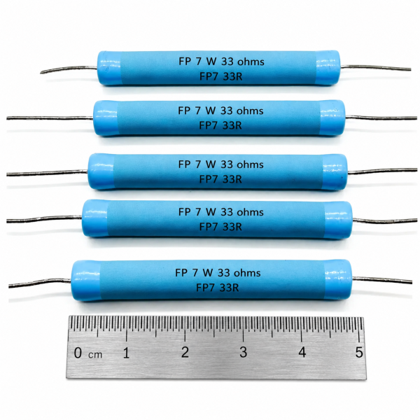 résistance à film métallique RF19BX33R0G série FP 7 W 33 ohms FP7 33R