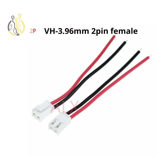 Connecteur femelle JST VH 3.96mm 2 Pin avec câble 22AWG 100MM