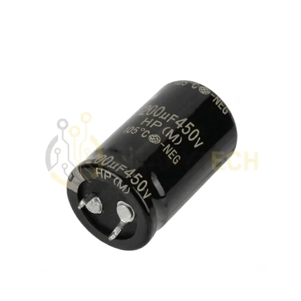 Condensateur Électrolytique aluminium , 200uF 450V 4x2.5 cm