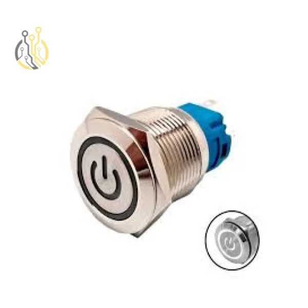 Bouton ON OFF Acier inoxydable lumineux Ø19 mm