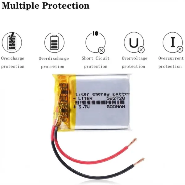 batterie lithium polymère Li-Po, 3.7V 500mAh série 582728