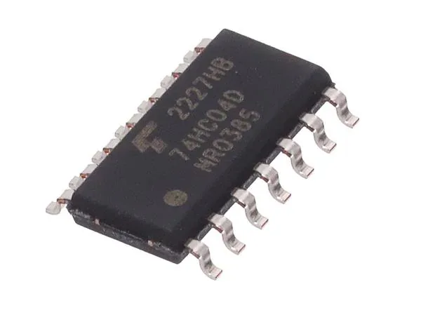 Circuit intégré Porte logique TTL, 74HC04D Sextuple inverseur SOIC14 SMD