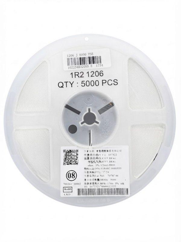 5000 قطعة مقاومة SMD 1206 1R2 1/4W ±1%(T)