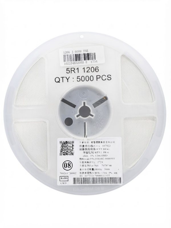 5000 قطعة مقاومة SMD 1206 5R1 1/4W ±1%(T)