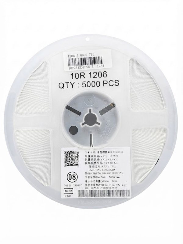 5000 قطعة مقاومة SMD 1206 10R 1/4W ±1%(T)