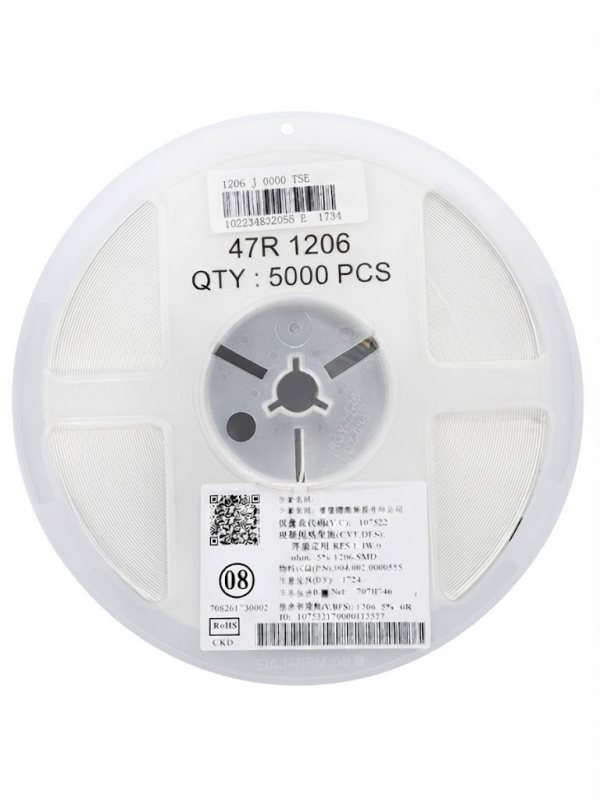 5000 قطعة مقاومة SMD 1206 47R 1/4W ±5%(T)