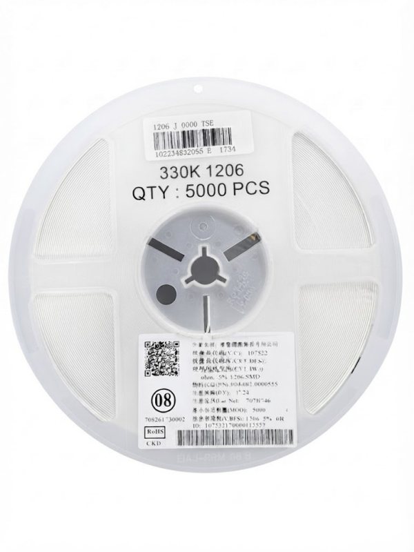 5000 قطعة مقاومة SMD 1206 330K 1/4W ±5%(T)