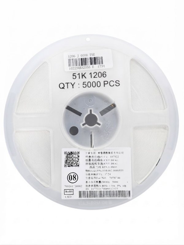5000 قطعة مقاومة SMD 1206 51K 1/4W ±5%(T)