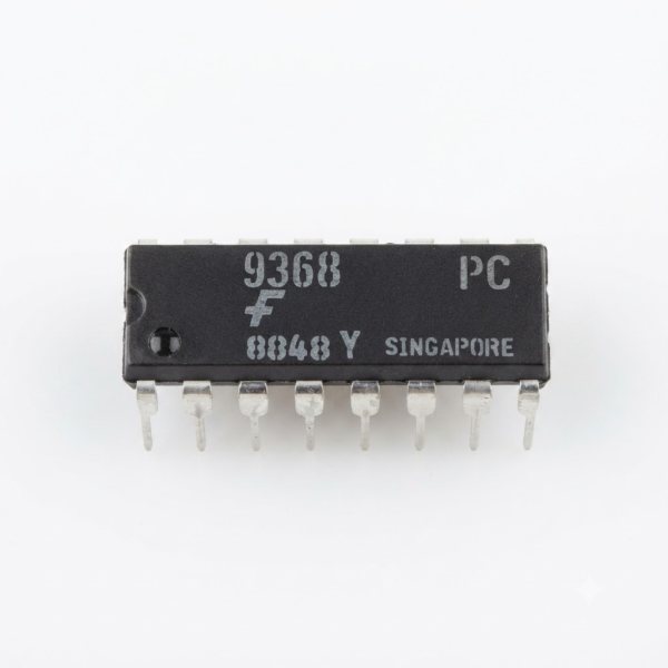 9368PC Integrated Circuit, Hexadecimal to 7-Segment Decoder/Driver/Latch, DIP-16