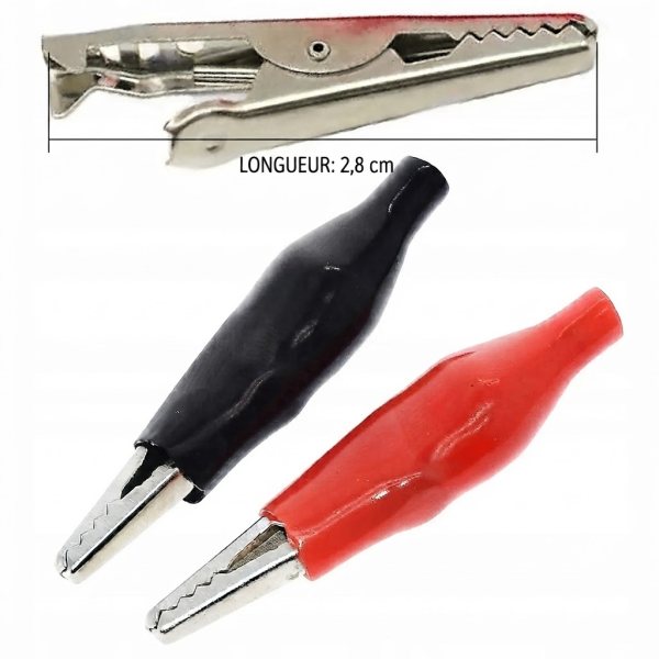 كماشة تمساح معزولة صغيرة أسود وأحمر 2.8cm للزوج