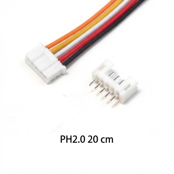Cable connecteur JST PH 2.0 26AWG 20cm Male/Femelle - 5 PIN