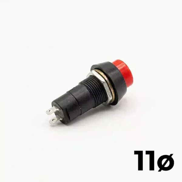 Bouton ON/OFF ROUGE 11mm 3A 250VAC