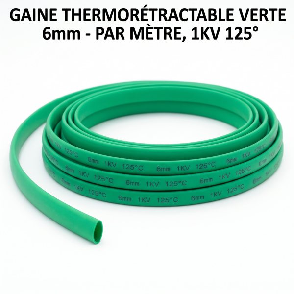Gaine thermorétractable Verre 6 mm Par Métre , 1KV 125°