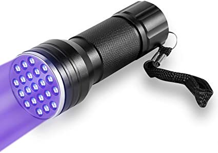مصباح يدوي بالأشعة فوق البنفسجية UV بـ21 LED بطول موجي 395nm