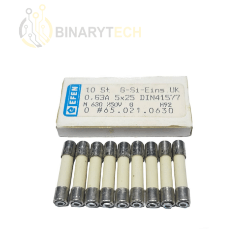 فيوز سيراميكي 5X20mm من EFEN UK، M630mA / 0.63A 250VAC (10 قطع)