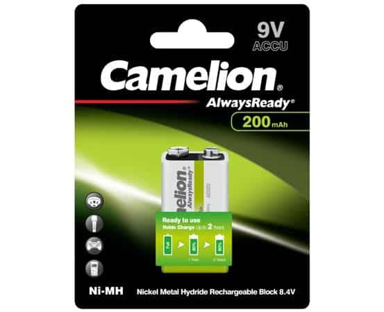 Pile 9V Rechargeable NI-MH CAMELION ALWAYS READY 200mAh
