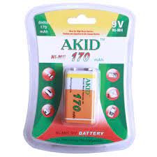 Pile 9V Rechargeable NI-MH AKID 6HR61 170mAh
