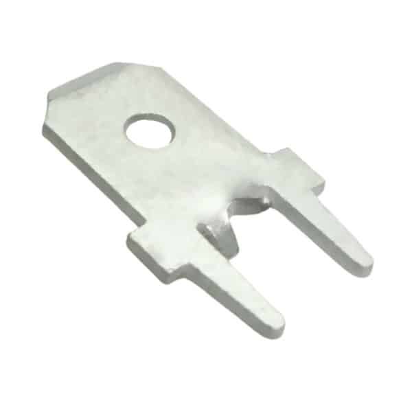 طرف كبس مسطح قابس عمودي للتركيب على اللوحة PCB، 6.3x0.8mm ذكر