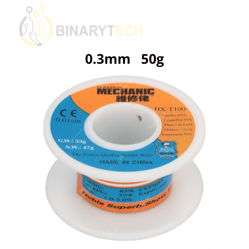 سلك لحام قصدير MECHANIC، HX-100 40g 0.3mm Sn63/Pb37