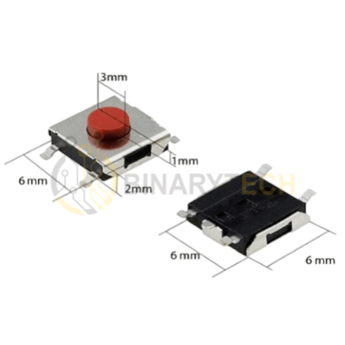 مفتاح ضغط لحظي 6x6x3.1mm بـ5 دبابيس من نوع SMD